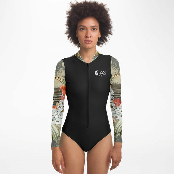 av - Combi surf manches longues MITI caraco Coquillages Couleurs Lagon