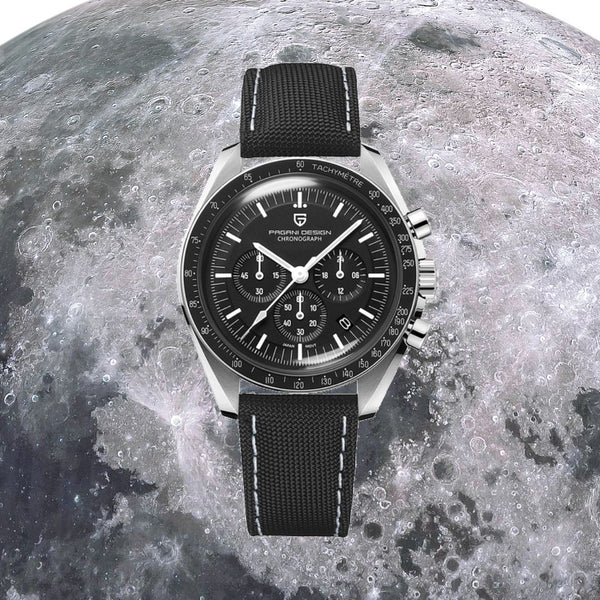 Montre tachymètre homme SPEEDMASTER MoonWatch V4 hommage Omega vue 18 - Couleurs Lagon