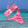 Couleurs Lagon - Sexy Bikini 2 pièces Micro Bandeau Lacets Tangua Taille Haute Brésilien