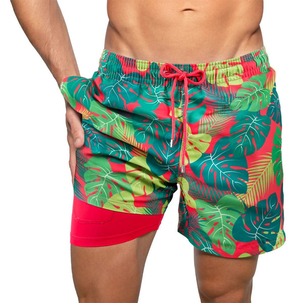 Boardshort homme imprimé floral MANA — Short de bain tropical Couleurs Lagon