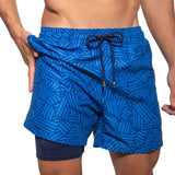 Short de bain homme MANA Couleurs Lagon — Boardshort vert japon imprimé