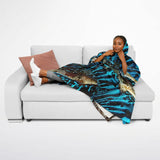 canape femme - Poncho Plaid Polaire à Capuche – Flannel Surf & Cocooning | Couleurs Lagon