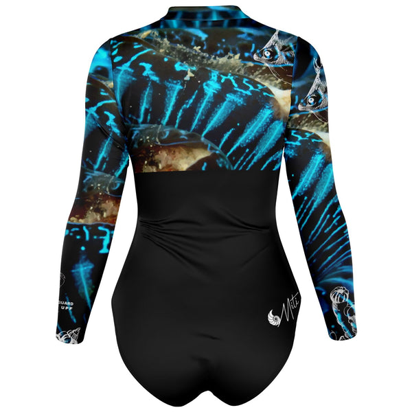dos 3d - Combi surf manches longues MITI caraco Benitier Couleurs Lagon
