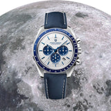 Montre tachymètre homme SPEEDMASTER MoonWatch V4 hommage Omega vue 19 - Couleurs Lagon
