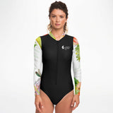 av - Combi surf manches longues MITI caraco Hibiscus Couleurs Lagon