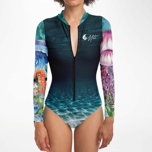 Long-sleeved MITI surf suit camisole Meduses II Lagon Colors