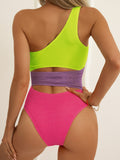 dos jaune - Monokini Push-Up Femme Brésilien CARNAVAL – Maillot de Bain Une Pièce Sexy Couleurs Lagon