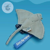Peluche Réaliste Raie Aigle Léopard Bleu - petit modele vue de dessous