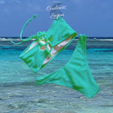 Couleurs Lagon - Sexy Bikini 2 pièces Micro Bandeau Lacets Tangua Taille Haute Brésilien