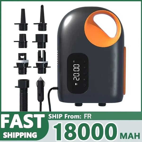 Envoi rapide FR grande autonomie 20PSI - Pompe Électrique Portable 20 PSI avec Éclairage et Batterie Rechargeable - COULEURS LAGON