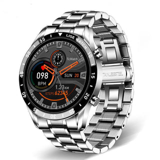 acier - Montre connectée LIGE homme IP67 – écran HD Bluetooth | Couleurs Lagon