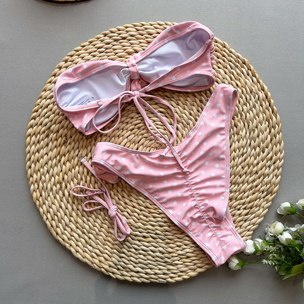 dos a plat - Bikini 2 pièces femme imprimé fleuri – séchage rapide - Couleurs Lagon
