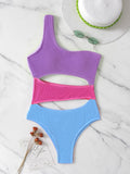 avant violet a plat - Monokini Push-Up Femme Brésilien CARNAVAL – Maillot de Bain Une Pièce Sexy Couleurs Lagon