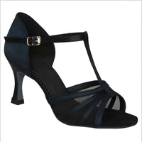 noir - Satin Scintilla Heels – Chaussure de Danse Latin en Maille Satiné - Couleurs Lagon