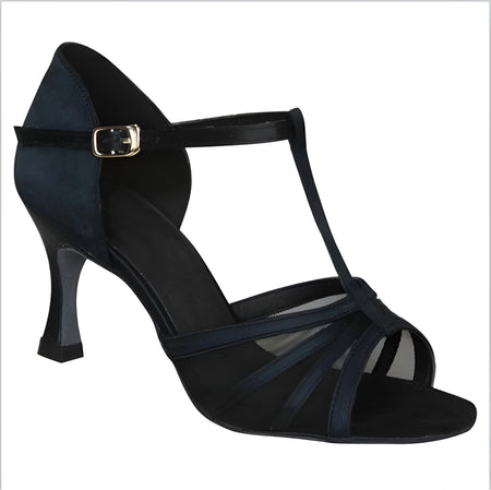 noir - Satin Scintilla Heels – Chaussure de Danse Latin en Maille Satiné - Couleurs Lagon