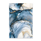 Toile impression d'art bleu océan blanc beige apnée dauphin requin 2