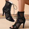 noir - Chaussures de Danse Latine à Talons Hauts – Modèle LUNA II Daim Styletto - Couleurs Lagon
