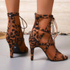 leopard 1 - Chaussures de Danse Latine à Talons Hauts – Modèle LUNA II Daim Styletto - Couleurs Lagon