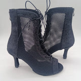 presentation - Cristal Rhapsody – Bottines de danse Latin & Jazz en suède & cristal Talon 7 cm - Couleurs Lagon
