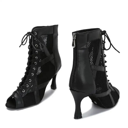 av ar - Chaussures de Danse Latine Noires à Talons Hauts – Modèle LUNA