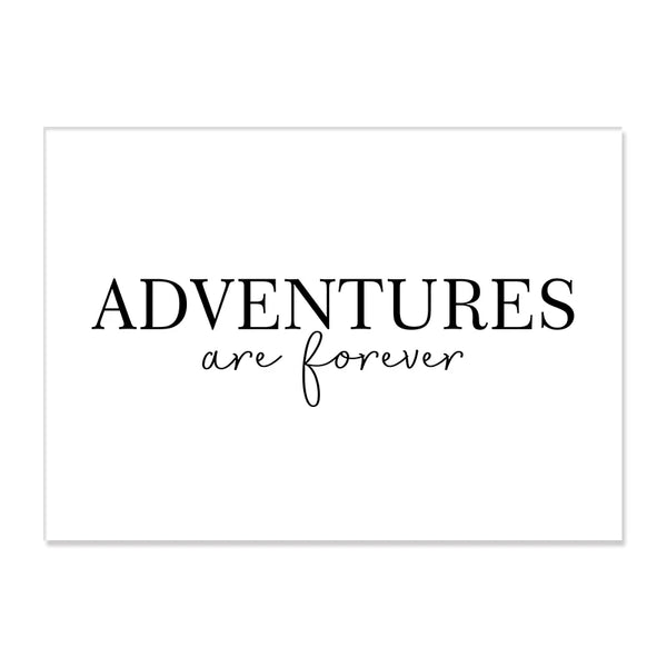 texte ADVENTURES - Toile impression d'art bleu océan blanc beige apnée dauphin requin - Couleurs Lagon