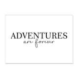 texte ADVENTURES - Toile impression d'art bleu océan blanc beige apnée dauphin requin - Couleurs Lagon