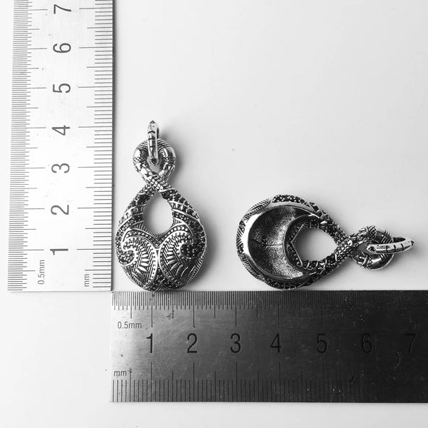 avant dos et tailles - Pendentif Maori ETERNITY en Argent Massif s925 - Couleurs Lagon
