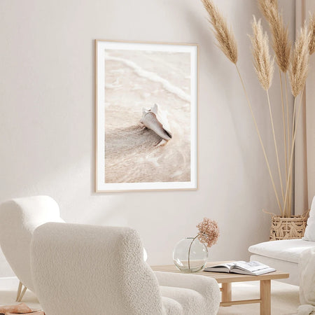 Toile impression d'art bleu océan blanc beige apnée dauphin requin 2