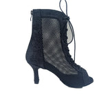 fond blanc droite - Cristal Rhapsody – Bottines de danse Latin & Jazz en suède & cristal Talon 7 cm - Couleurs Lagon