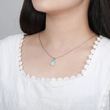Pendentif larimar goutte d'eau argent 925 — vue de face