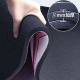 Gros plan épaisseur 8mm du tapis de yoga large Couleurs Lagon