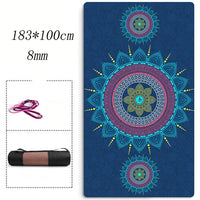 183x100x8 madala bleu - Tapis de yoga PRO 80–100x183cm épais, large et respirant – Couleurs Lagon