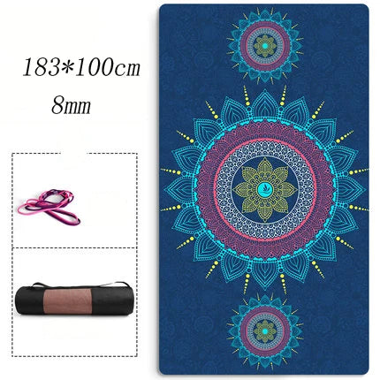 183x100x8 madala bleu - Tapis de yoga PRO 80–100x183cm épais, large et respirant – Couleurs Lagon