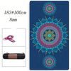 Tapis de yoga large 100x183cm mandala bleu, épaisseur 8mm, avec sac de transport - Couleurs Lagon