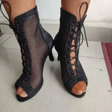show avant - Cristal Rhapsody – Bottines de danse Latin & Jazz en suède & cristal Talon 7 cm - Couleurs Lagon