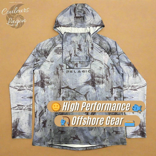 Rashguard pêche homme camouflage gris vue de face — Couleurs Lagon