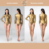 ancien et nouveau modele or gold - Combinaison Bikini Neoprene 2mm UPF50+ Manches Longues Zip Avant Peau Lisse II - Couleurs Lagon