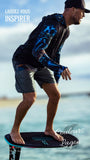Sweat capuche surf UPF50+ manches longues Couleurs Lagon - Micka ambassadeur balance board vague