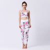 rose blanc floral japonais - Ensemble de Yoga Femme | Pantalon et Brassière Sportive Séchage Rapide Couleurs Lagon