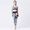 floral bleu nuit - Ensemble de Yoga Femme | Pantalon et Brassière Sportive Séchage Rapide Couleurs Lagon