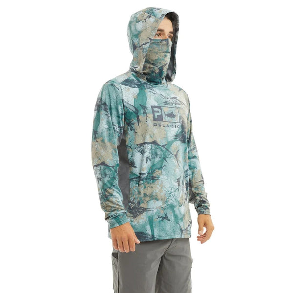 Rashguard homme UPF50+ camouflage vert pêche manches longues — Couleurs Lagon