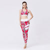 rouge - Ensemble de Yoga Femme | Pantalon et Brassière Sportive Séchage Rapide Couleurs Lagon