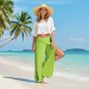 presentation vert plage - Pantalon Bali large fluide taille basse femme S-5XL – Mode été plage balnéaire décontractée - Couleurs Lagon