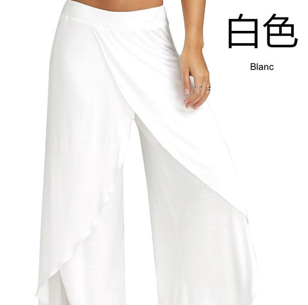 blanc - Pantalon Bali large fluide taille basse femme S-5XL – Mode été plage balnéaire décontractée - Couleurs Lagon