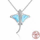 Pendentif pastenague larimar naturel et argent massif 925 — vue principale