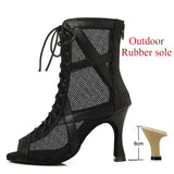 PU T6 cubain - Chaussures de Danse Latine Noires à Talons Hauts – Modèle LUNA - Couleurs Lagon