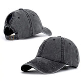 noir delave - Casquette Queue de Cheval Coupe Large — Coton Lavé Ajustable