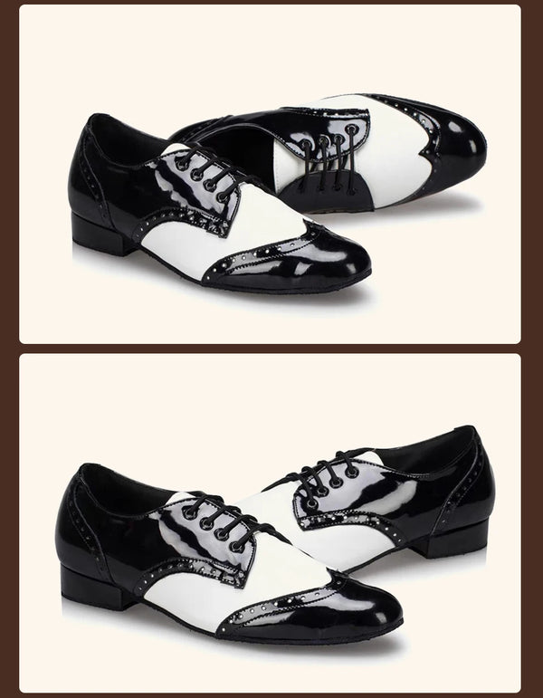 Chaussures de Danse Latine & de Salon Homme Cuir Verni – Couleurs Lagon