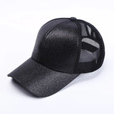 noir brillant mesh - Casquette Queue de Cheval Coton Lavé — Coloris & Filet