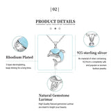 Pendentif dauphin larimar argent 925 — poids 3,8 g qualité sterling